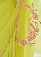 SAHIBA BRAR IN OUR TIFNI SAREE ALICE BLOUSE SET - PEAR GREEN