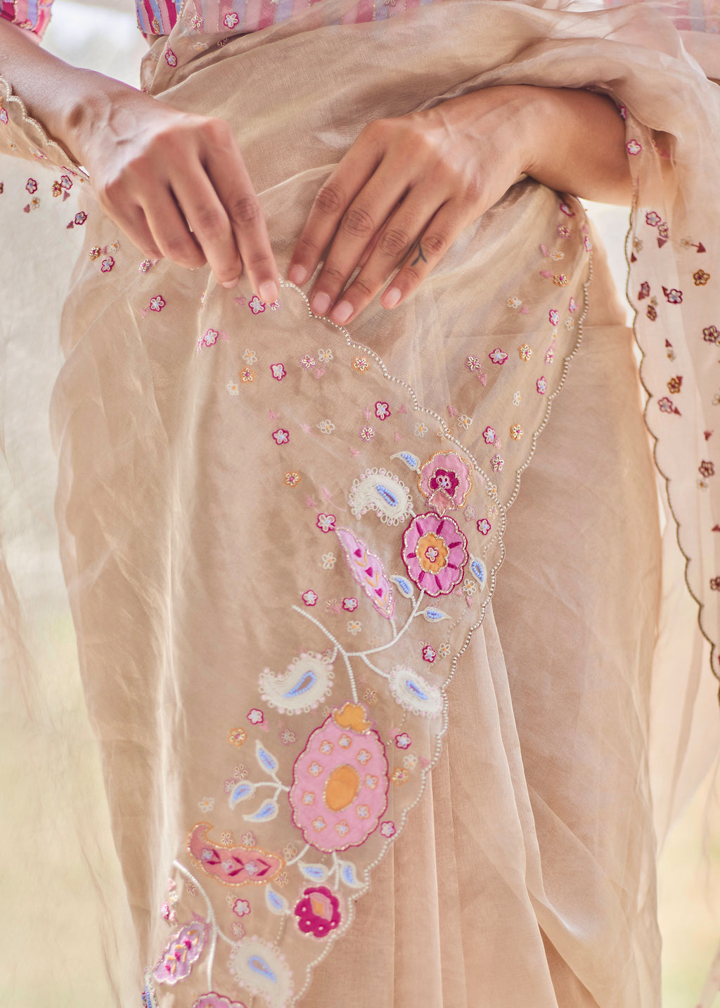 Ezza Collection EKA SAREE EZZA BLOUSE SET - ROSE GOLD