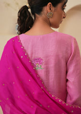 Rehaab Tissue Kurta Set - Pink