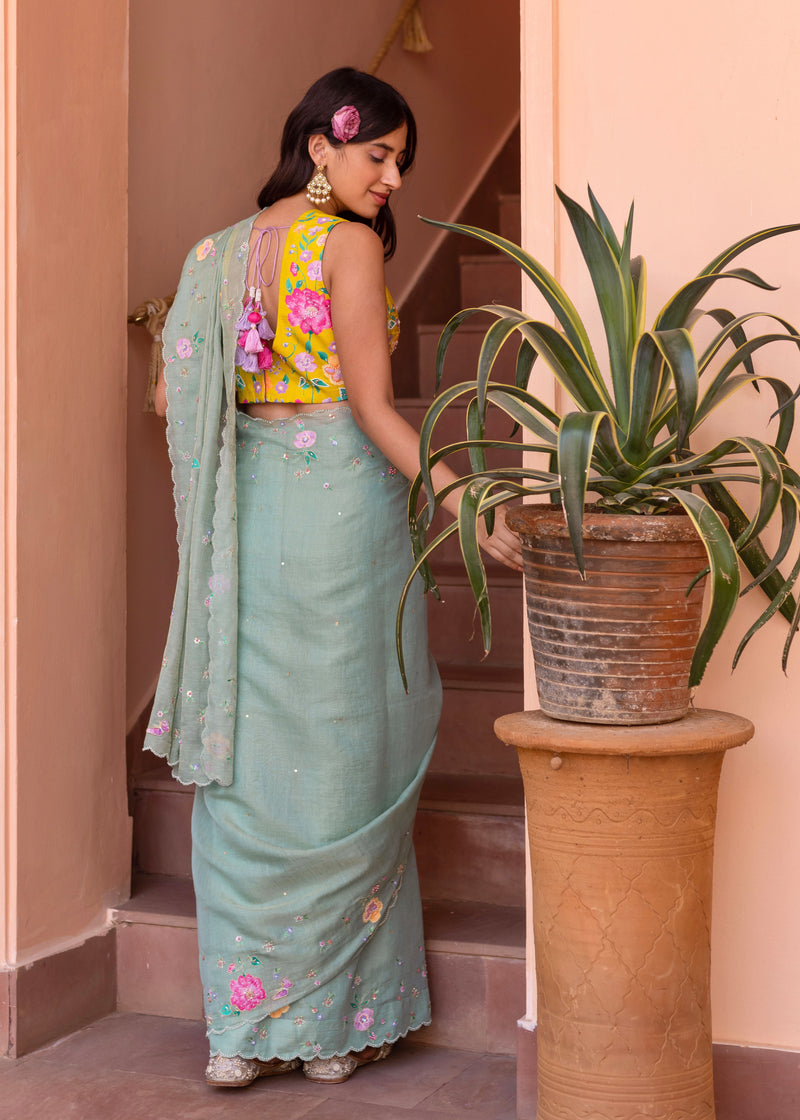 Avril Saree - Sage Green