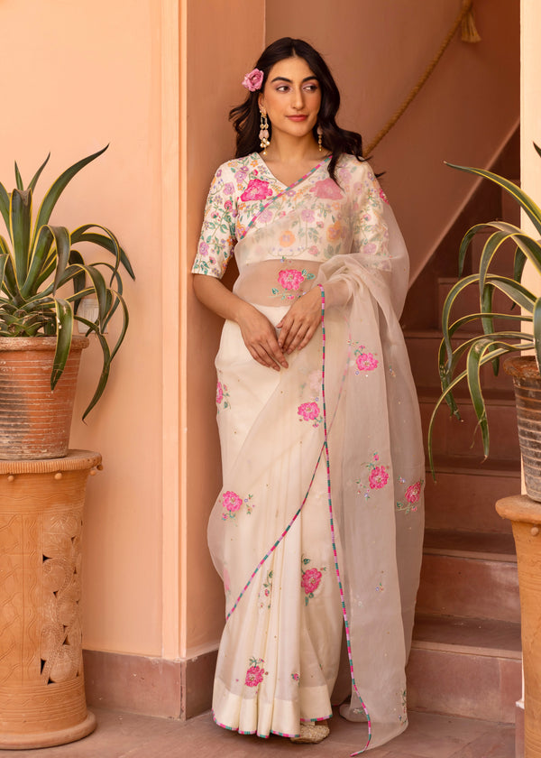 Ivy Saree - Cream