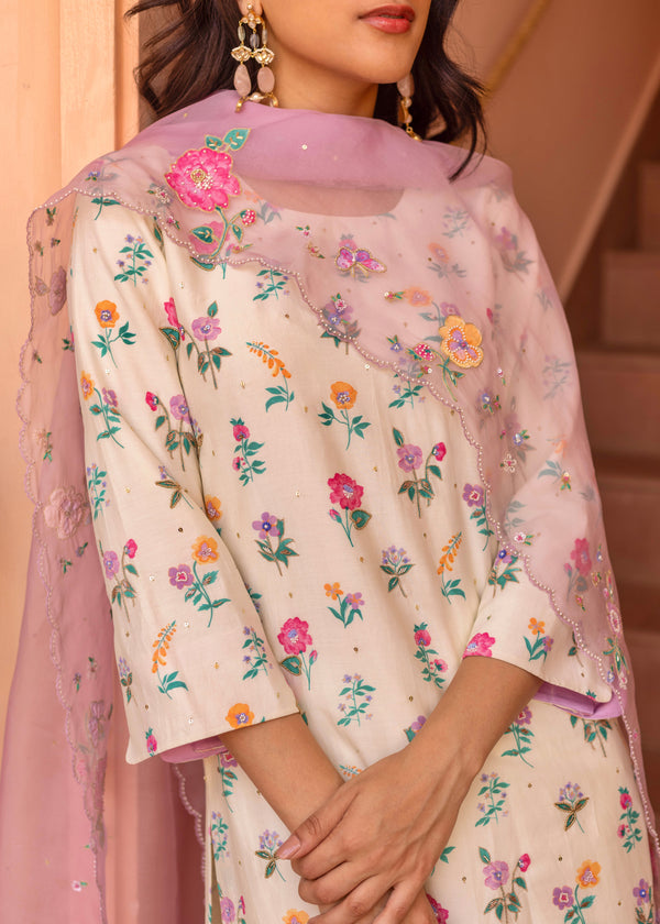 Nova Kurta Set - Cream