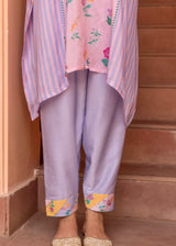 Iris Short Kaftan Set - Powder Blue - Soft Pink