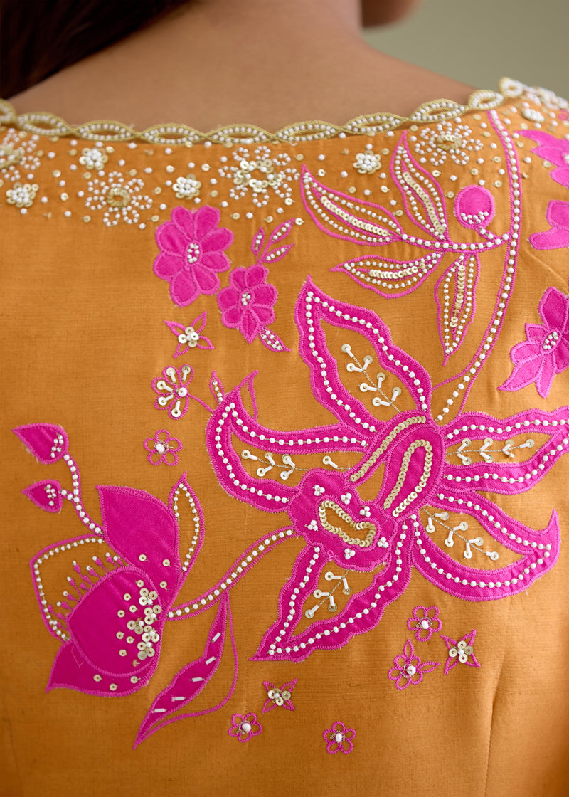 NELLI BLOUSE-TANGERINE ORANGE