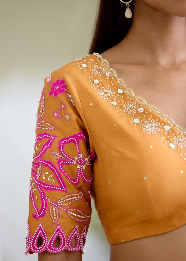 NELLI BLOUSE-TANGERINE ORANGE