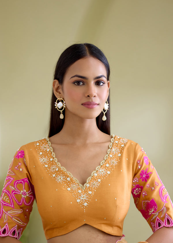 NELLI BLOUSE-TANGERINE ORANGE