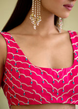 IDIKA SAREE RUYA BLOUSE-VERMILION RED