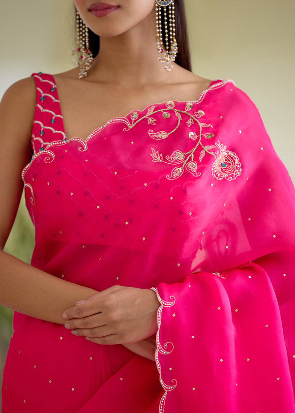 IDIKA SAREE-VERMILION RED