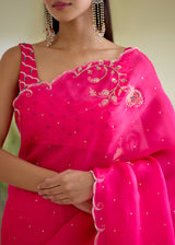 IDIKA SAREE RUYA BLOUSE-VERMILION RED
