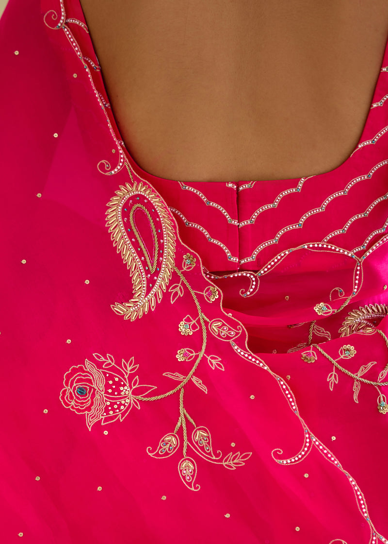 IDIKA SAREE RUYA BLOUSE-VERMILION RED