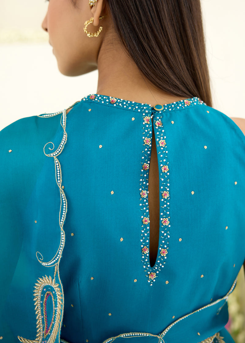 RUYA BLOUSE-PEACOCK BLUE