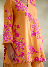 NELLI SHARARA SET-TANGERINE ORANGE