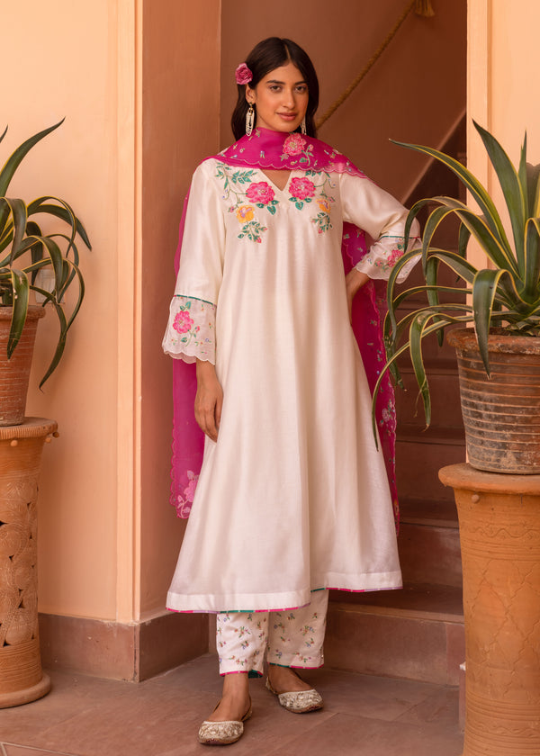 Zia Kurta Set - Cream