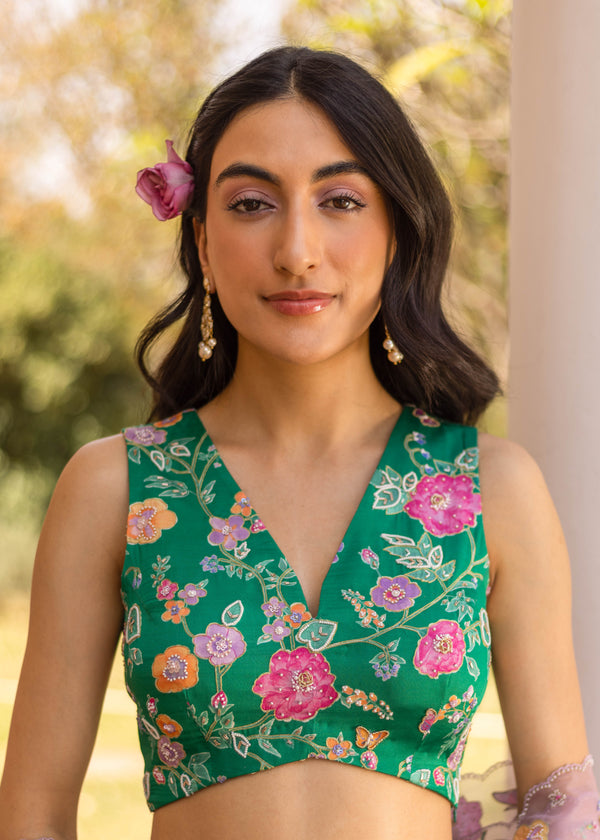 Seri Sleeveless Blouse - Emerald Green