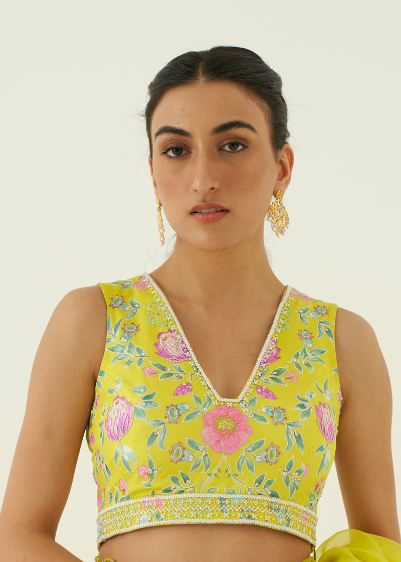 Sia Sleeveless Blouse - Lime Yellow