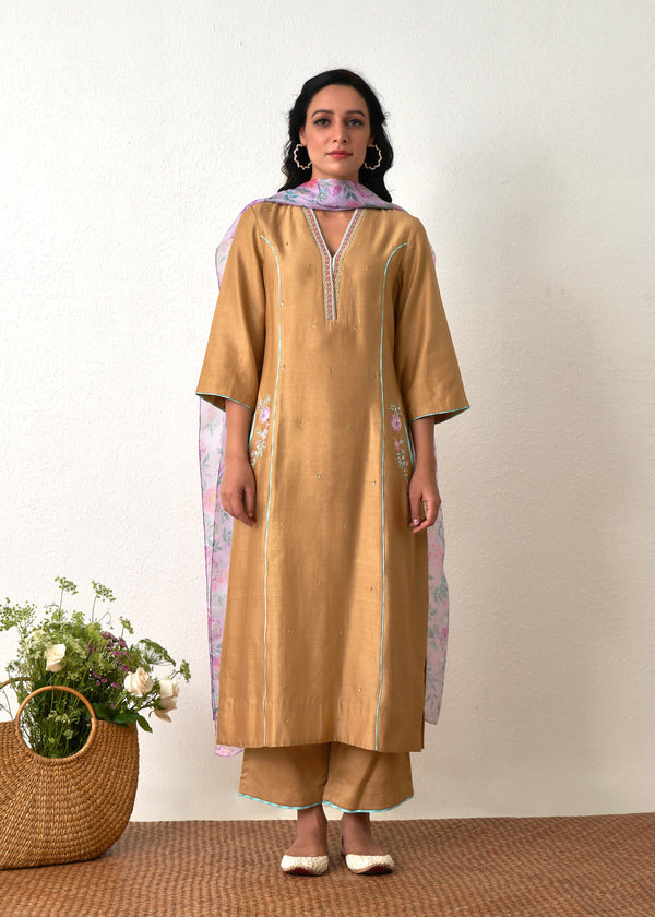 Antai Kurta Set - Tan Brown