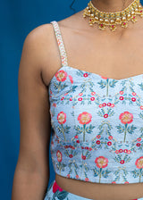 Bahaar Lehenga Noor Blouse Set - Powder Blue