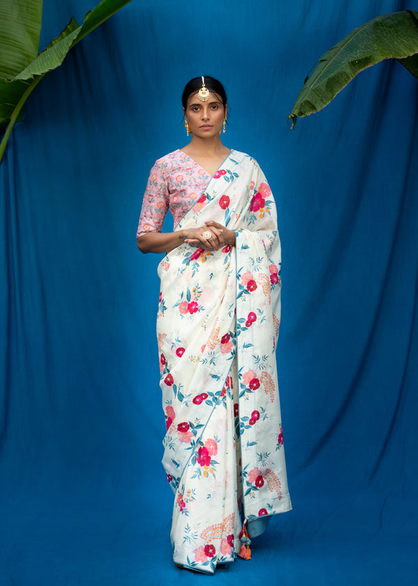 Bahaar Saree - Cream