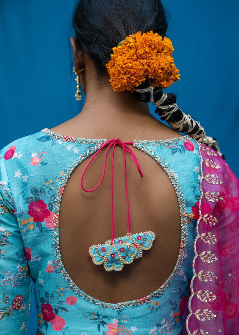 Bahaar Lehenga Bahaar Blouse Set - Turquoise Blue
