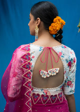 Vetri Organza Saree - Burgundy