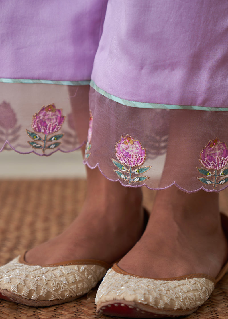 Sia Long Kaftan Set - Lavender-Sage Green
