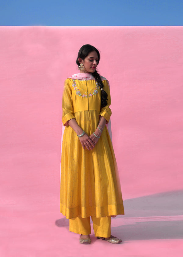 Toran Anarkali Set - Mustard Yellow