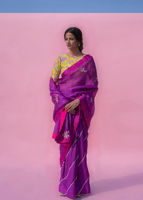 Applique Saree - Jaamun