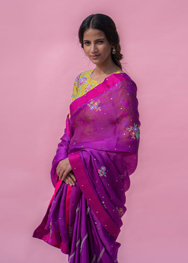 Applique Saree - Jaamun