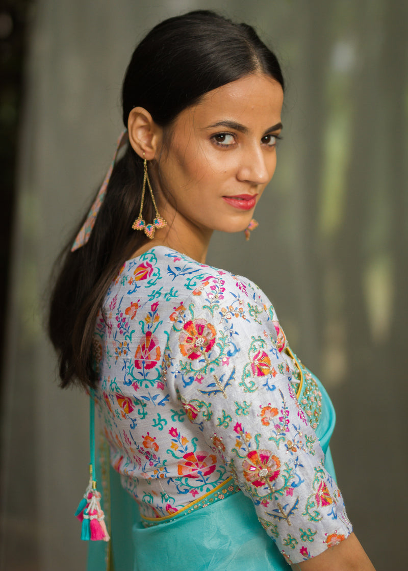 Alankrit Saree - Turquoise Blue