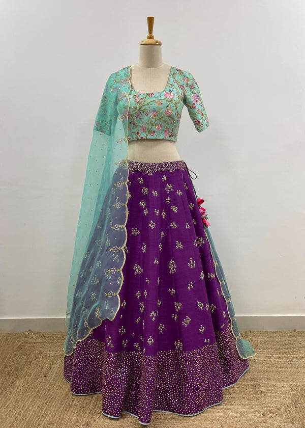 Gulaab Bageecha Lehenga Set - Jaamun