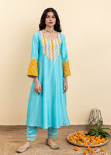 Kira Kurta Set - Turquoise Blue