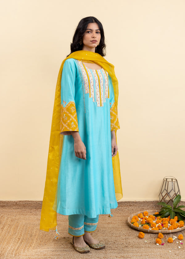 Kira Kurta Set - Turquoise Blue