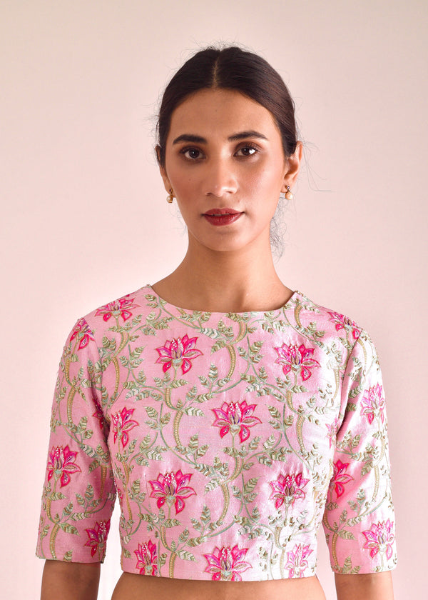 Leaf Blouse - Carnation Pink