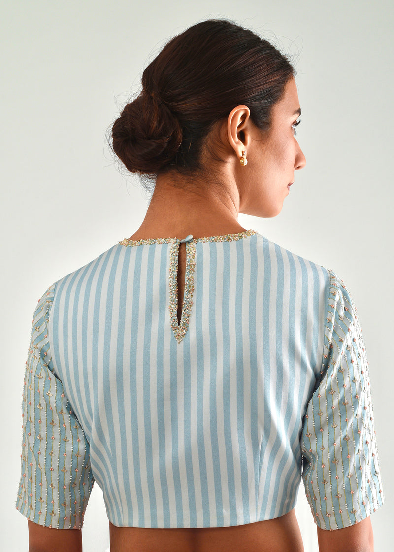 Dhaari Blouse - Sky Blue