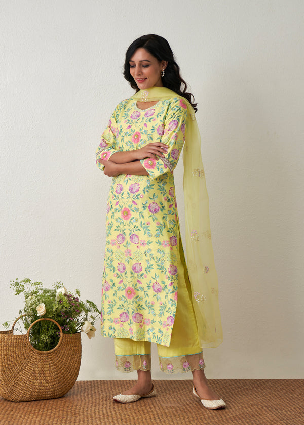 Sia Kurta Set - Buttercup Yellow