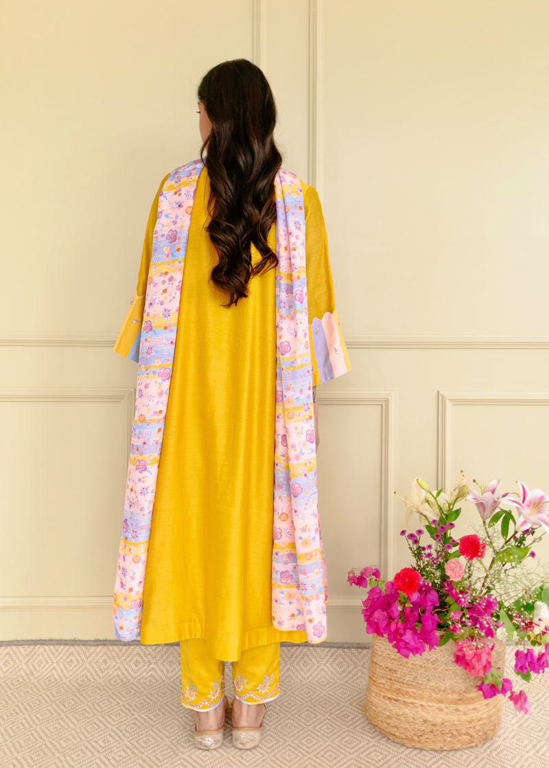 Irusu Kurta Set - Mustard Yellow