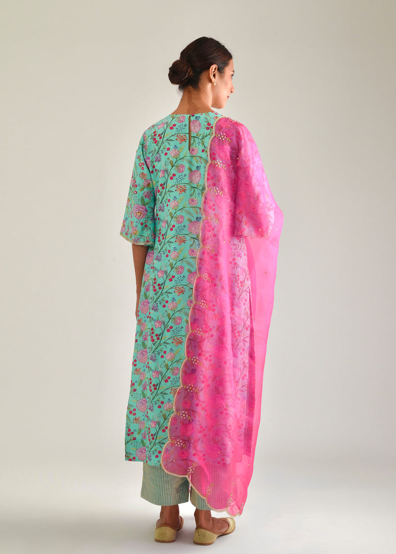 Gulaab Kurta Set - Mint Green