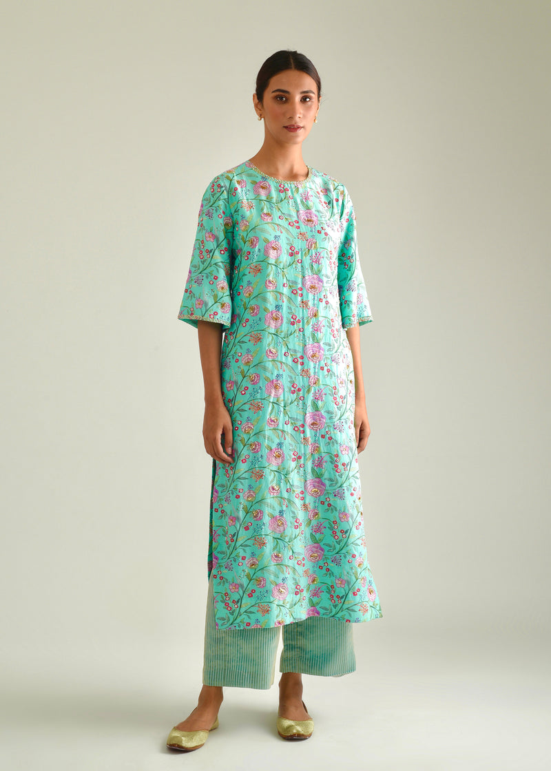 Gulaab Kurta Set - Mint Green