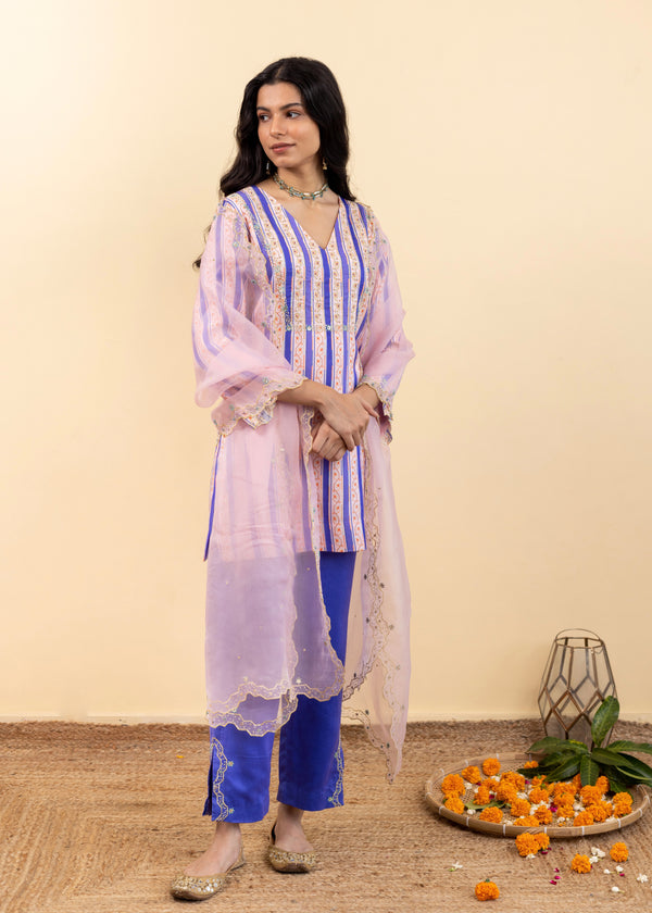 Kira Short Kurta Set - Royal Purple