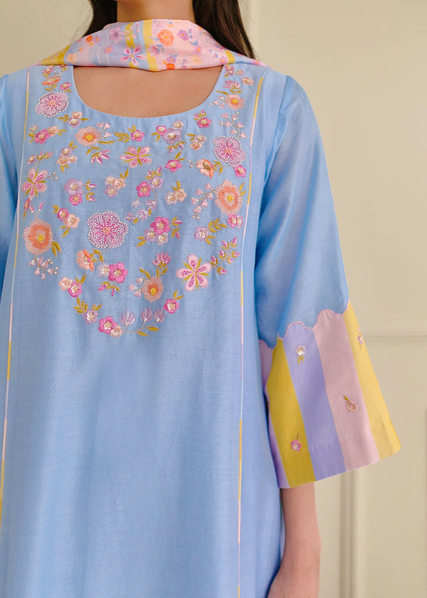 Irusu Kurta Set - Powder Blue