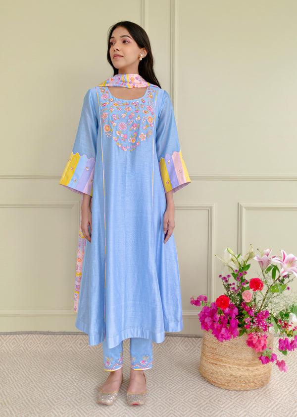 Irusu Kurta Set - Powder Blue