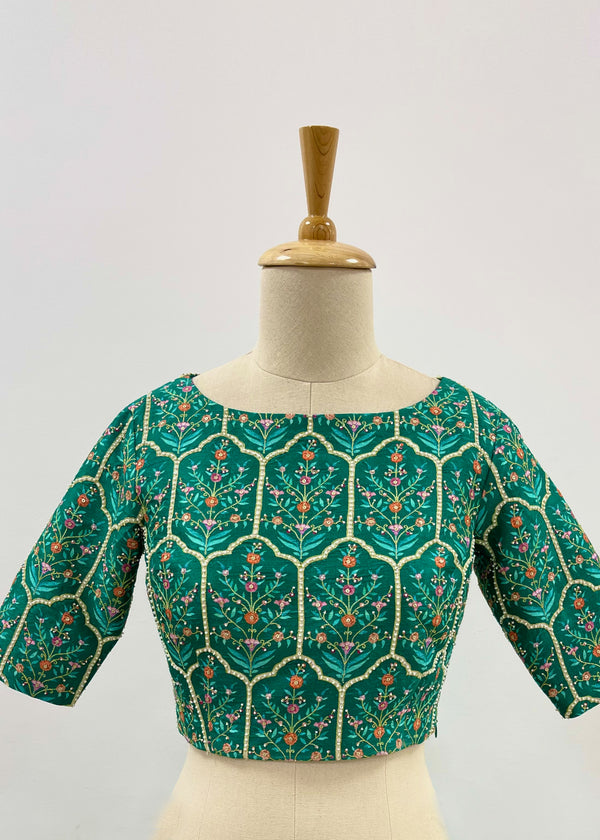 Mughal Blouse - Emerald Green