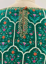 Mughal Lehenga Set - Emerald Green