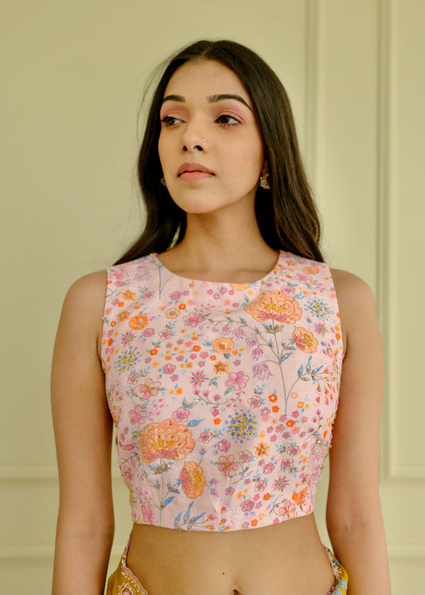 Meraki Sleeveless Blouse - Powder Pink