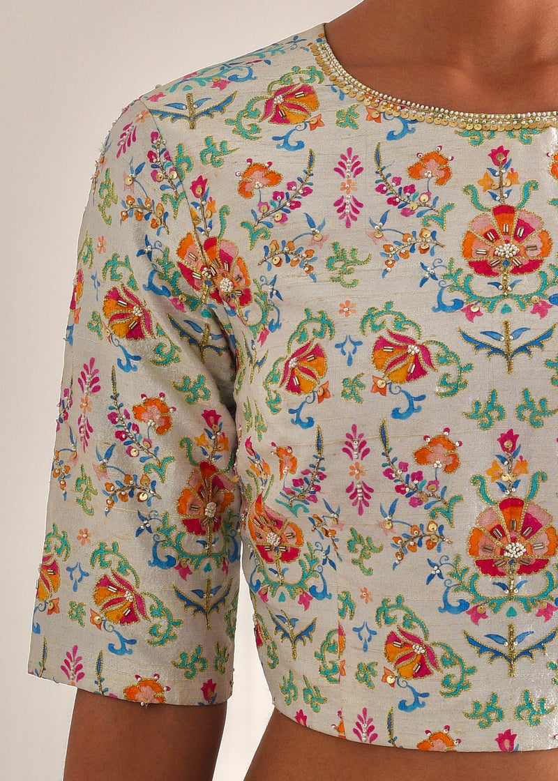 Suzani Blouse - Light Grey