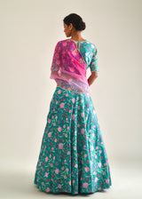 Gulaab Lehenga Set - Teal Blue