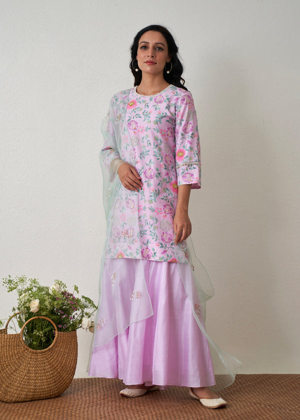 Sia Kurta Sharara Set - Mauve