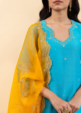 Isla Kurta Set - Pacific Blue