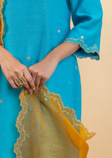 Isla Kurta Set - Pacific Blue