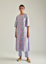 Gulaab Kurta Organza Dupatta Set - Powder Blue